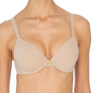 Natori Pure Luxe Seamless Full-Busted Underwire U-Back Contour T-Shirt BRA, 34C